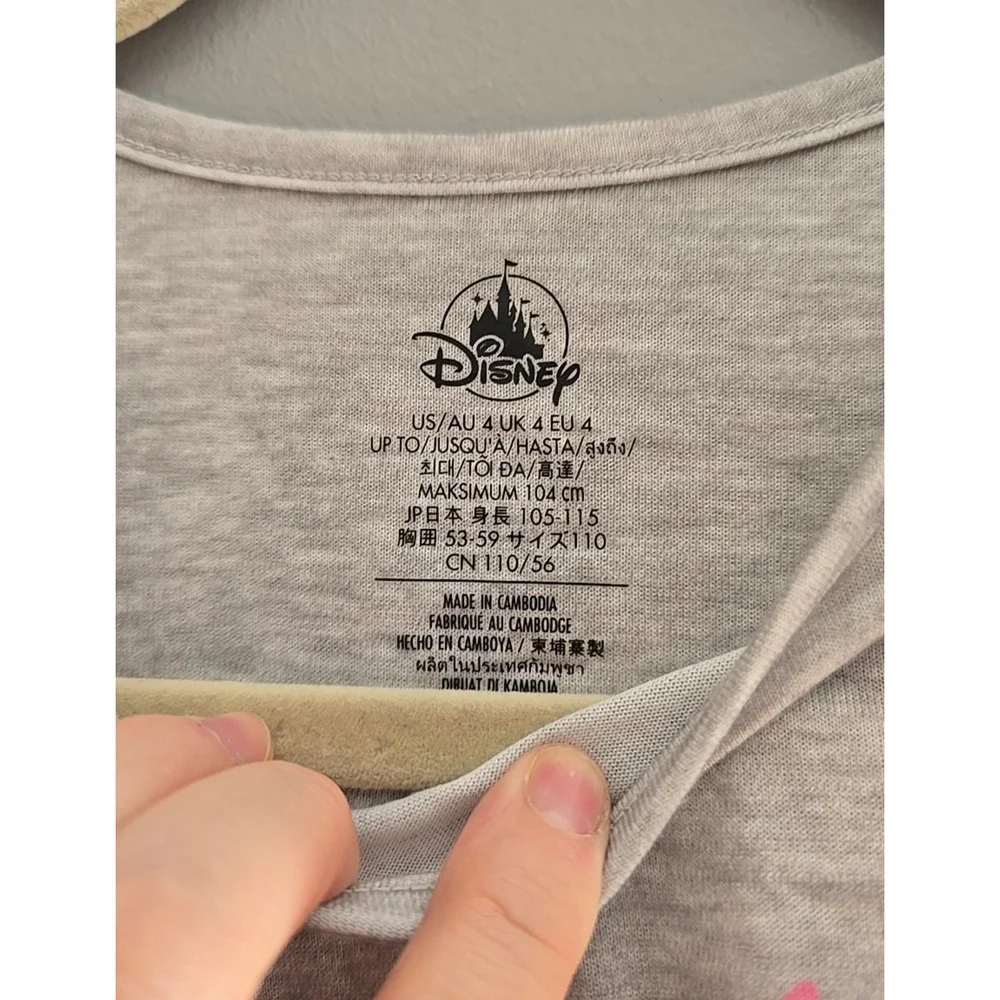 NWT Disney Princess Gray Let Me Sleep Tiered Sleepwear Nightgown Girls Size 4‎